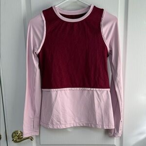 Nike Pro Girls Dri-Fit Training Top Long Sleeve Youth Size Large Red Pink